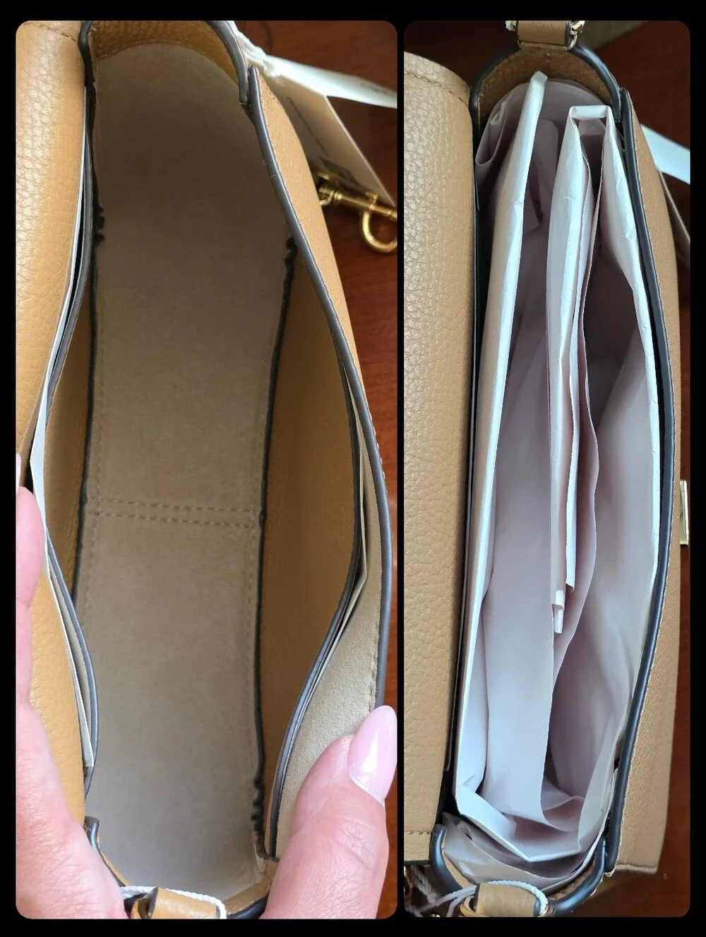 Tory Burch Thea Flap Crossbody Tiramisu Pebbled Leather Bag NWT